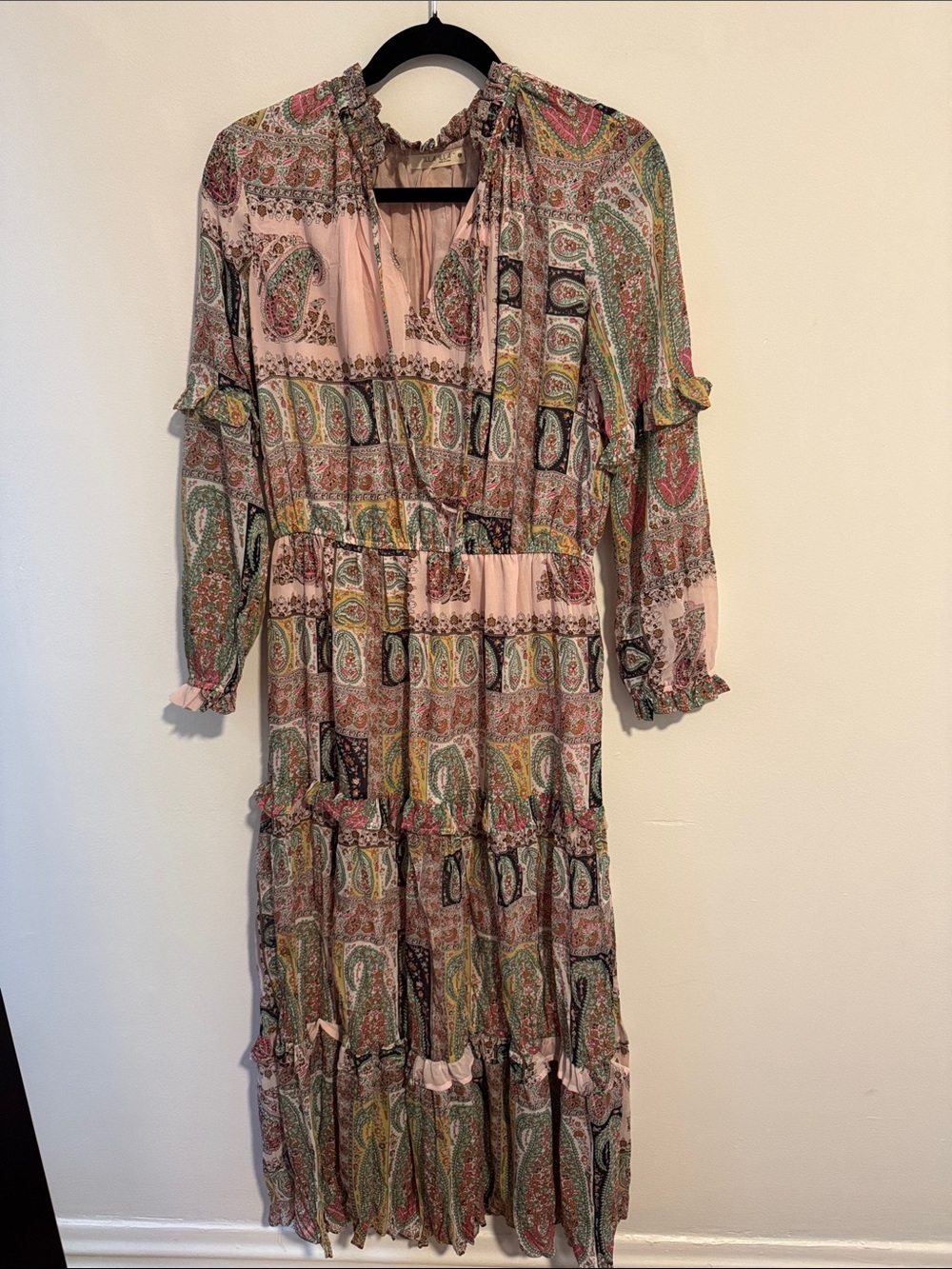 ILLA ILLA Pink Multi Paisley Tiered Maxi Dress